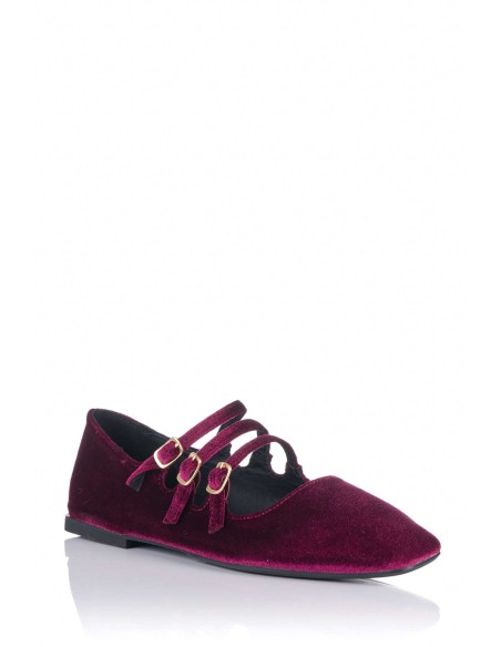 Top 3 Shoes Velvet Merceditas con hebillas