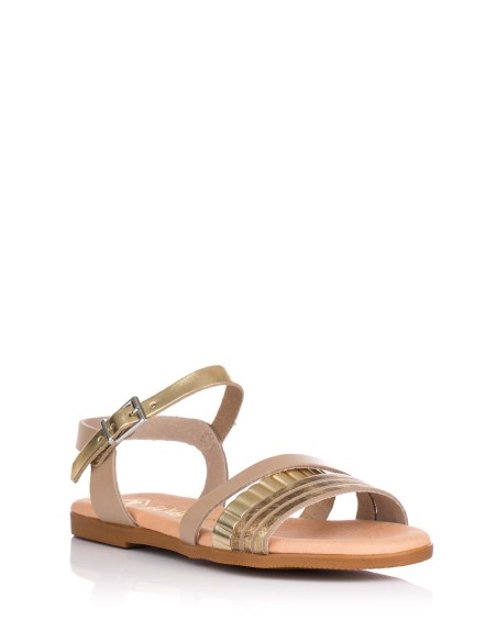 Comprar Sandalia dorada de piel | Club del Zapato