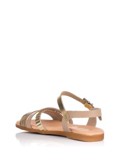 Comprar Sandalia dorada de piel | Club del Zapato 2