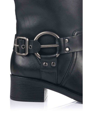 Bota motera con hebilla - Piel | Club del Zapato