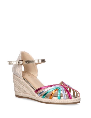 Comprar Castillo sandalia con cuña multicolor - Esparto | Club del Zapato