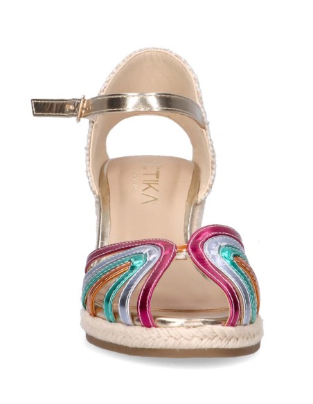 Comprar Castillo sandalia con cuña multicolor - Esparto | Club del Zapato