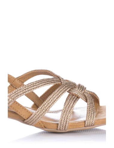 Sandalia con tacón bajo - Trenza