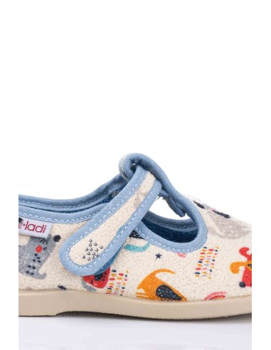 Zapatilla de casa con velcro - Toalla