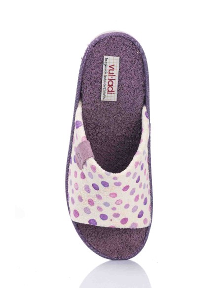 Zapatilla de casa descalza - Lunares