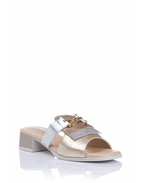 Pitillos Sandalia con flecos - Piel