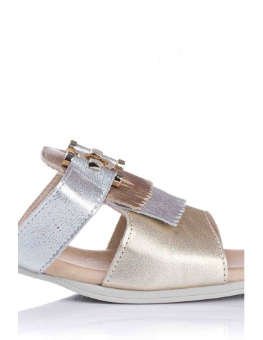 Sandalia con flecos - Piel