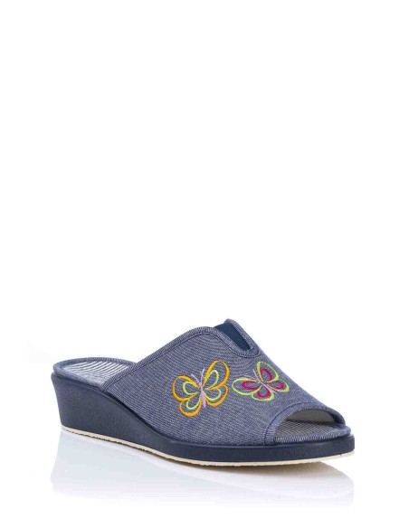 Garzón Zapatilla de casa con cuña - Mariposas