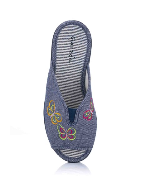 Zapatilla de casa con cuña - Mariposas | Garzón | Club del Zapato