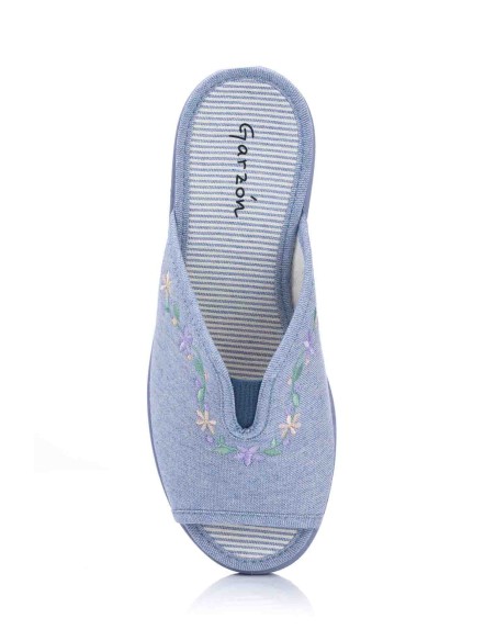 Zapatilla de casa con cuña - Flores | Garzón | Club del Zapato