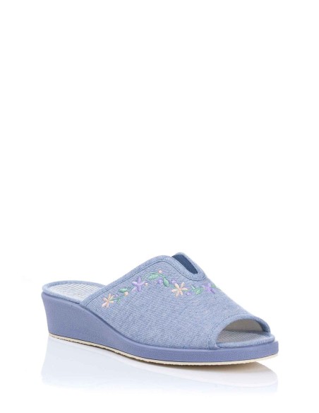 Garzón Zapatilla de casa con cuña - Flores