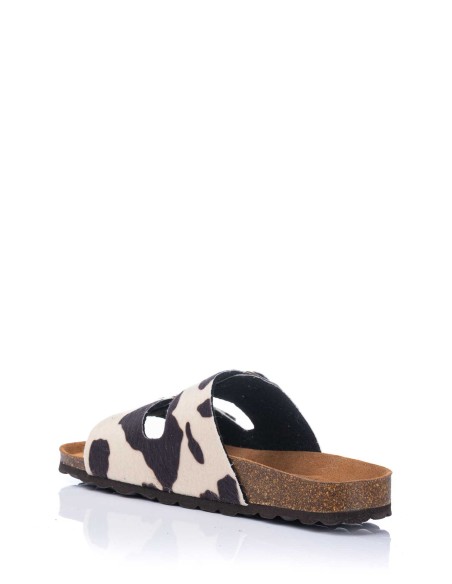 Sandalia anatómica con diseño animal print - Piel | Autenti | Club del Zapato