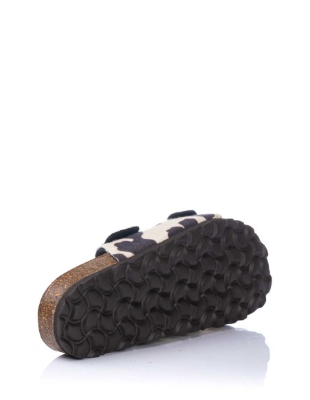 Sandalia anatómica con diseño animal print - Piel | Autenti | Club del Zapato
