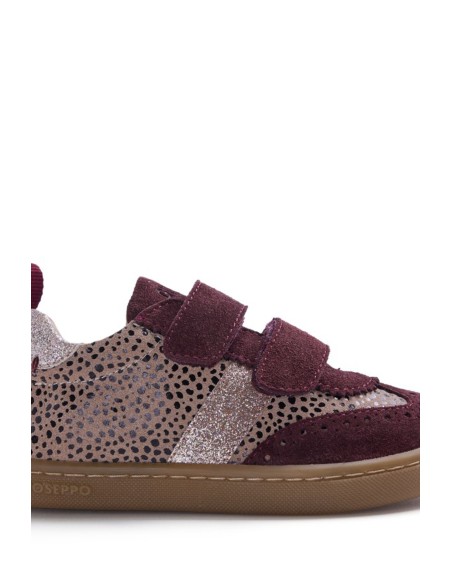 Zapatilla con velcro - Burgundy