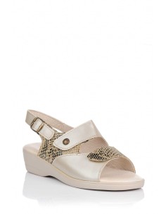 Comprar Sandalia de piel con print serpiente | Club del Zapato