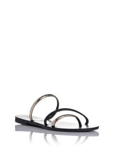 Nicolas lainas Sandalia plana Lainas - Gold Snake Black