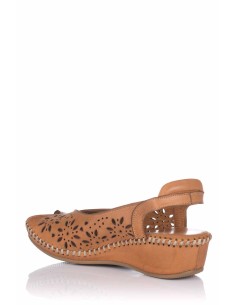 Comprar Sandalia calada con cuña - Piel | Club del Zapato 2