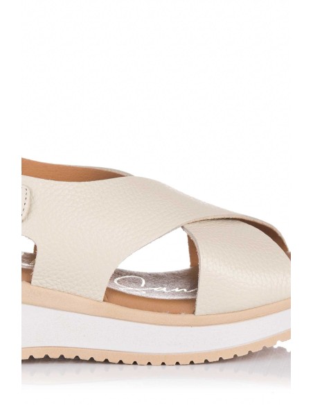 Comprar Sandalia con cuña en piel | Club del Zapato
