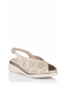 Comprar Sandalia calada con cuña - Piel | Club del Zapato