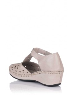 Comprar Sandalia calada con cuña - Piel | Club del Zapato 2