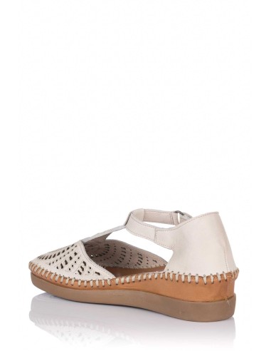 Comprar Sandalia calada con cuña - Piel | Club del Zapato