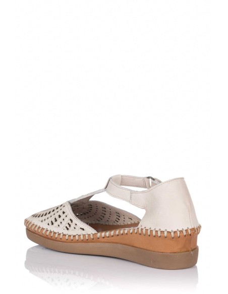 Comprar Sandalia calada con cuña - Piel | Club del Zapato