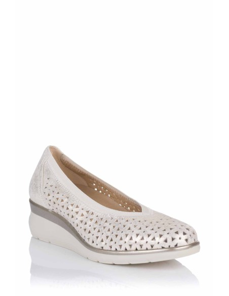 Comprar Bailarina calada con cuña - Piel | Club del Zapato
