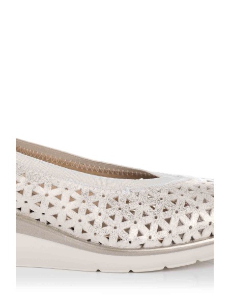 Comprar Bailarina calada con cuña - Piel | Club del Zapato
