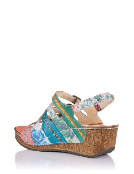 Sandalia con cuña - Piel | Club del Zapato