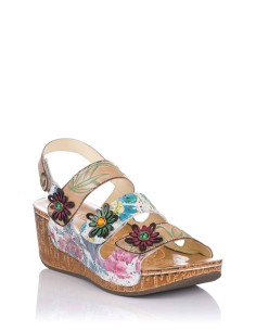 Laura Vita Sandalia con cuña - Piel