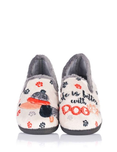 Zapatillas de casa - " Life is better with dog" | Plumaflex | Club del Zapato
