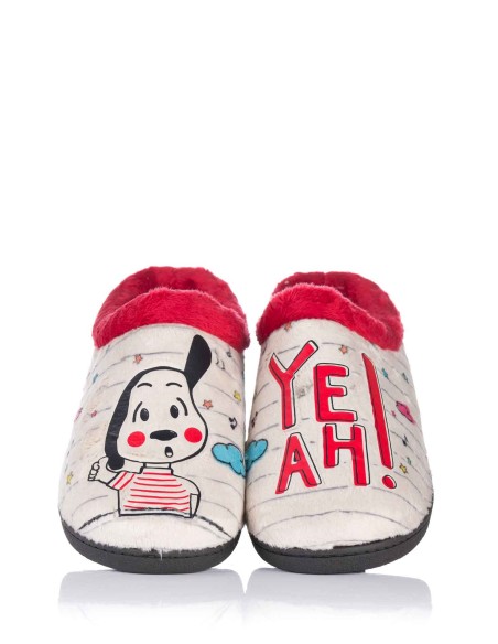 Zapatilla de casa - Perro "Yeah!" | Plumaflex | Club del Zapato