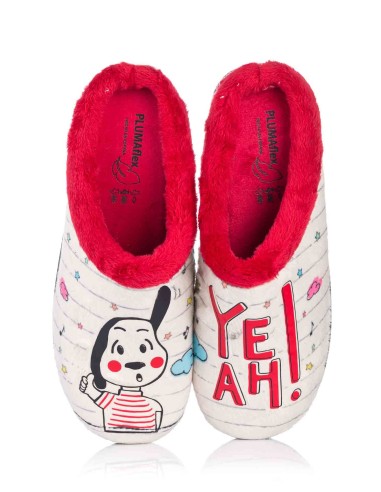 Zapatilla de casa - Perro "Yeah!" | Plumaflex | Club del Zapato