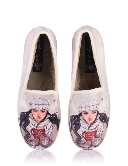 Zapatilla de casa - Niña con gorro | Doctor Cutillas | Club del Zapato