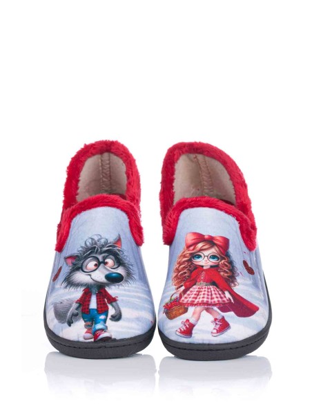 Chinelo de casa - Chapeuzinho Vermelho e o lobo | Plumaflex | Club del Zapato