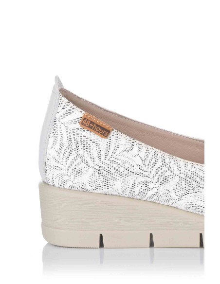 Bailarina com cunha - Pele | 48 hours | Club del Zapato